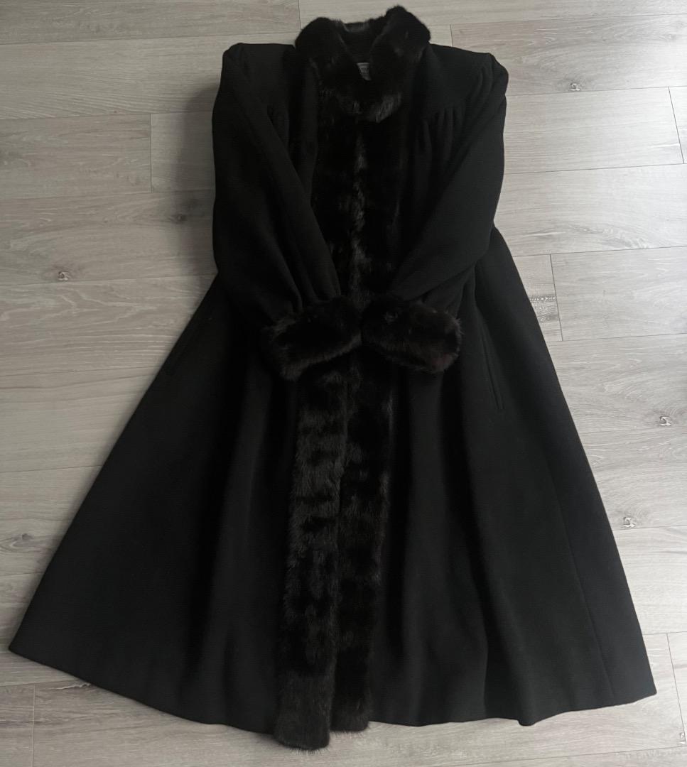 希少 Yves saint Laurent ミンクファー カシミヤロングコート