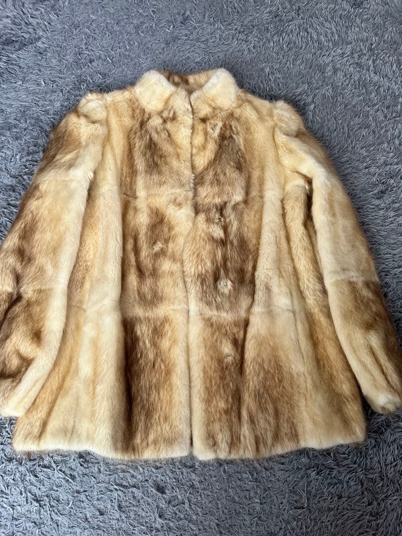 バブリー　本毛皮　ゴールドファーコート　Y2K 極上柔らか