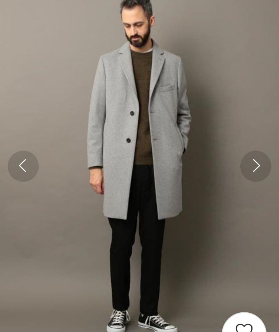 【最終値下げ・美品】BEAUTY&YOUTH チェスターコート グレー