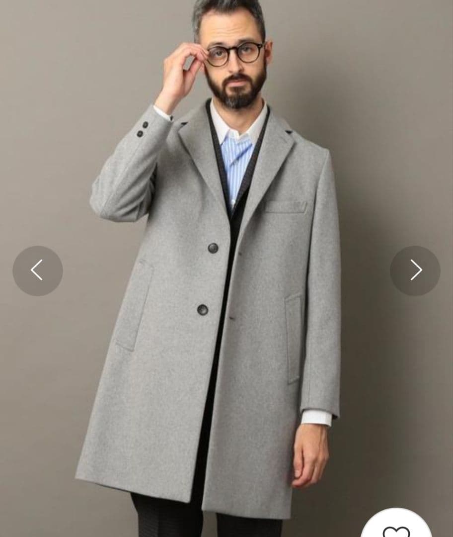 【最終値下げ・美品】BEAUTY&YOUTH チェスターコート グレー