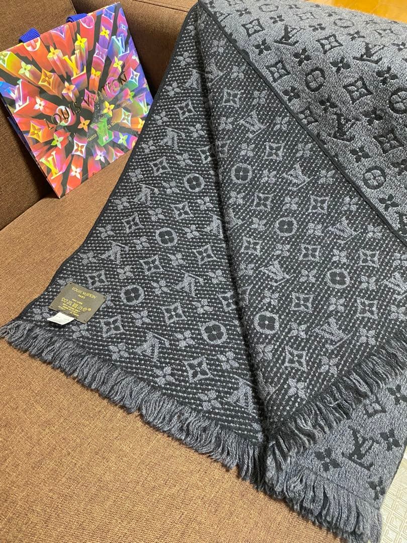 ルイヴィトン　モノグラム　マフラー　クラシック アントラシット エシャルプ