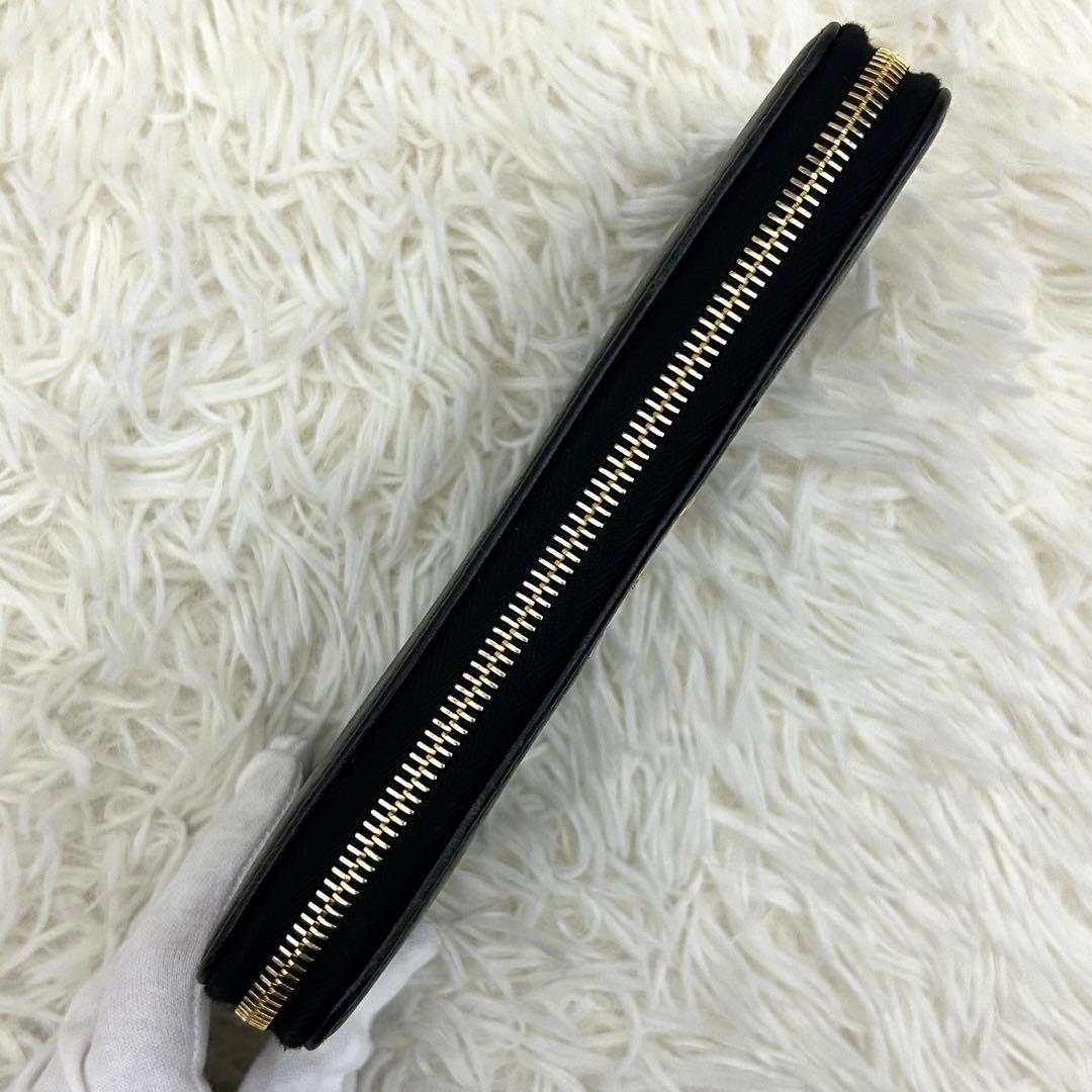 【極美品】PRADA ラウンドファスナー サフィアーノレザー 長財布 ブラック