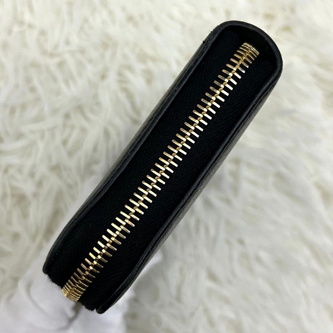 【極美品】PRADA ラウンドファスナー サフィアーノレザー 長財布 ブラック