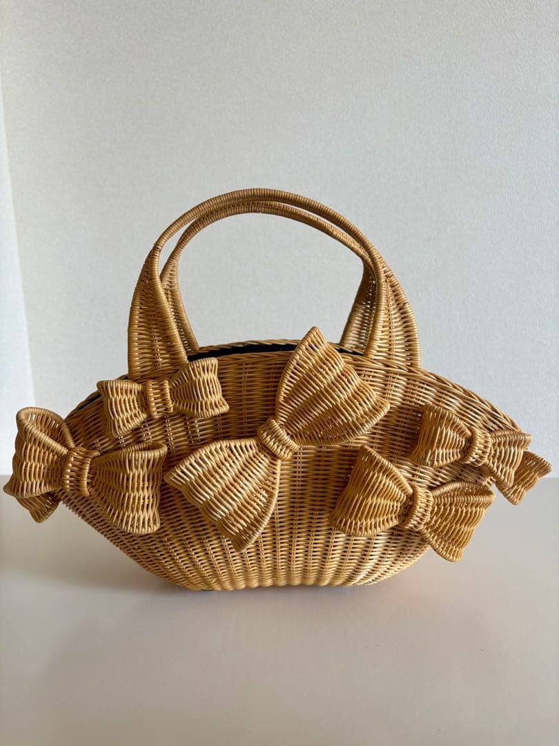 アナトリエ　Anatelierリボン かごバッグ