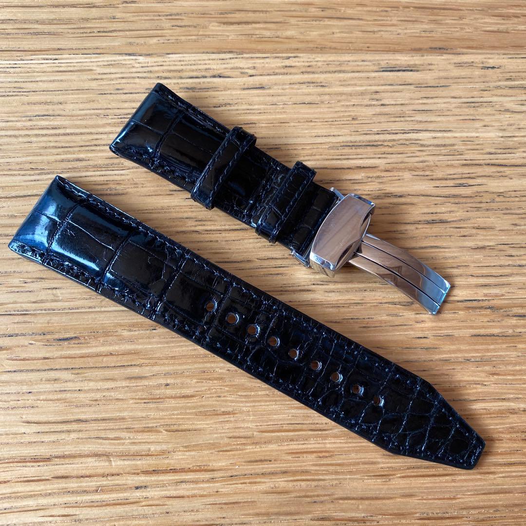 セイコー　ガランテ用純正クロコダイルベルト24mm ブラック