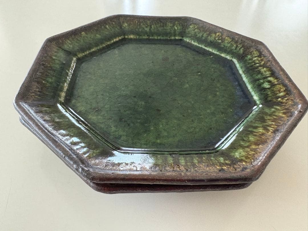 大沼道行さん2枚セット★織部八角皿