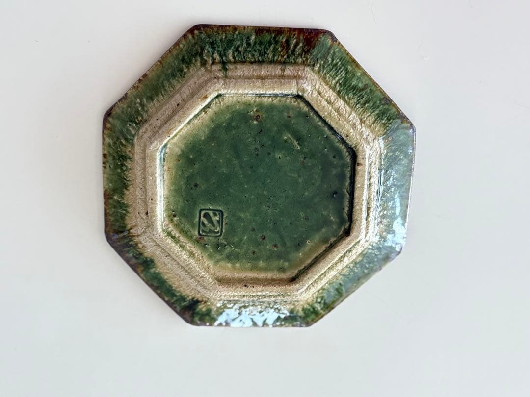 大沼道行さん2枚セット★織部八角皿