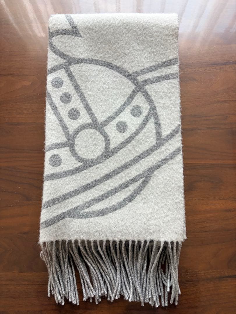 Vivienne Westwood ウールマフラー グレー ホワイト