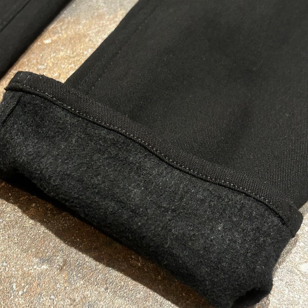 マスターバニーエディション メンズ パンツ ブラック 裏起毛 ストレッチ