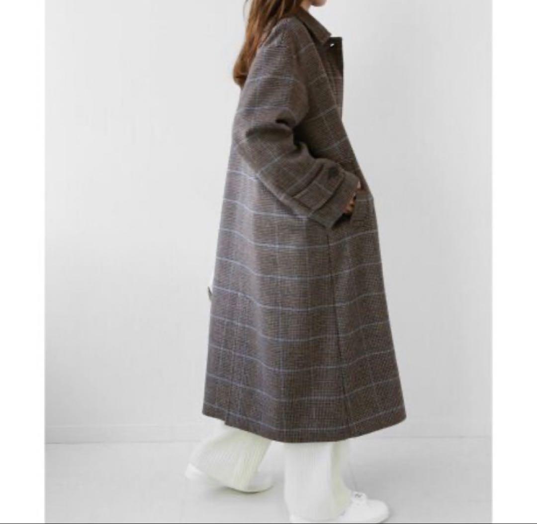 ジャーナルスタンダードレリューム　ウールビーバーステンカラーチェックコート　36