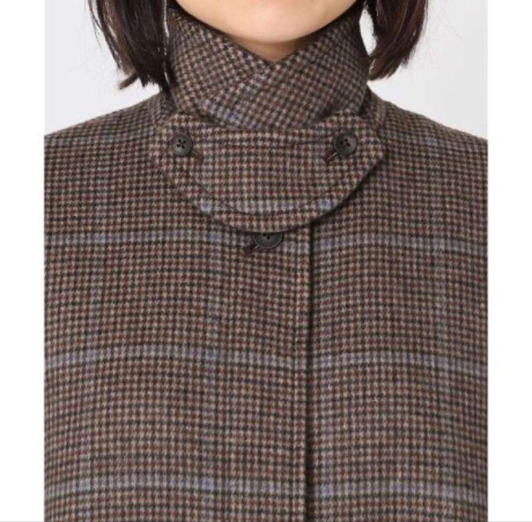 ジャーナルスタンダードレリューム　ウールビーバーステンカラーチェックコート　36