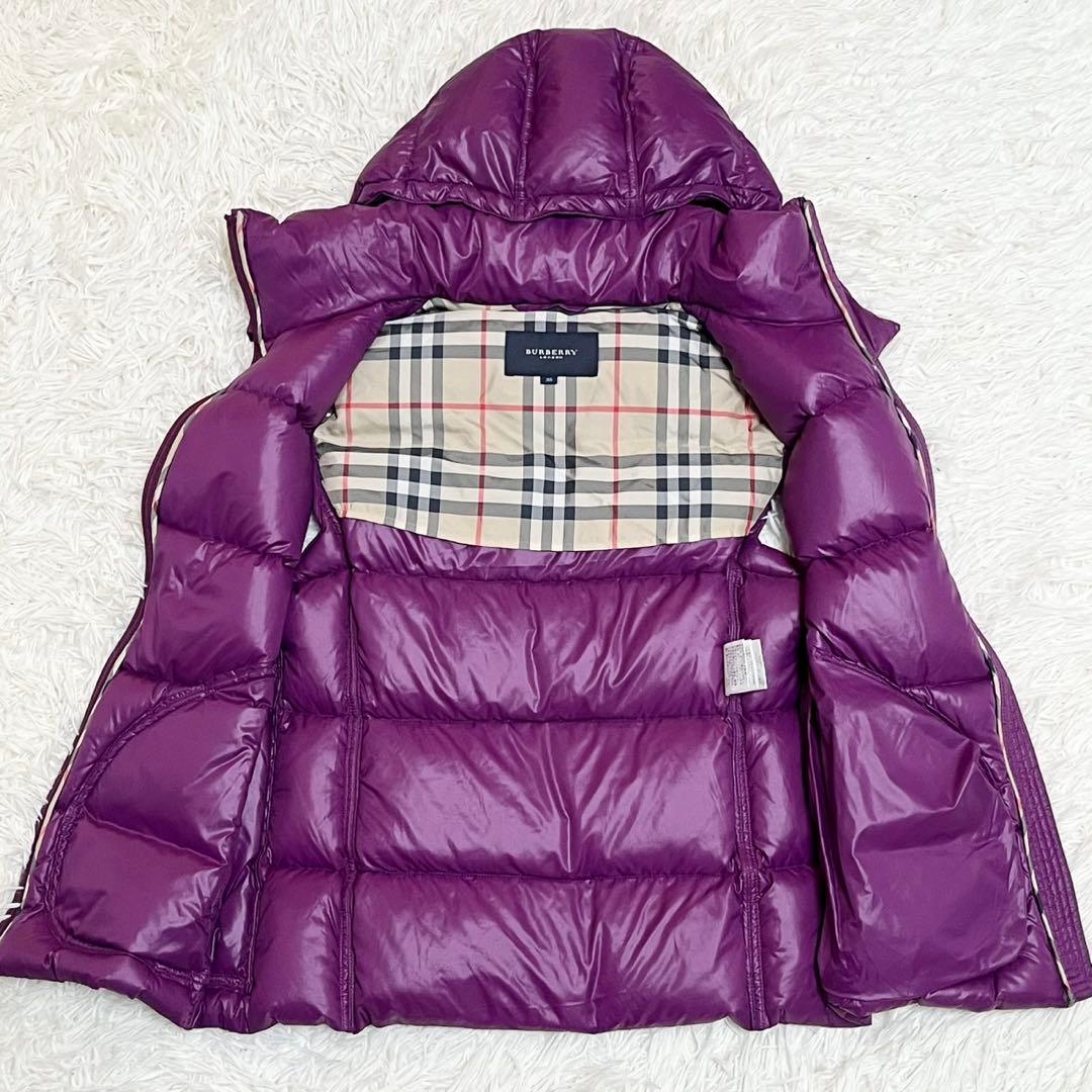 【希少色】バーバリーロンドン ノバチェック ダウンベスト フード付き 38 M