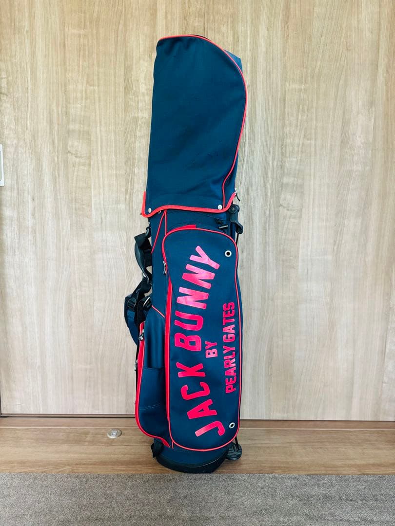 JACK BUNNY ジャックバニー　キャディバッグ ネイビー/レッド