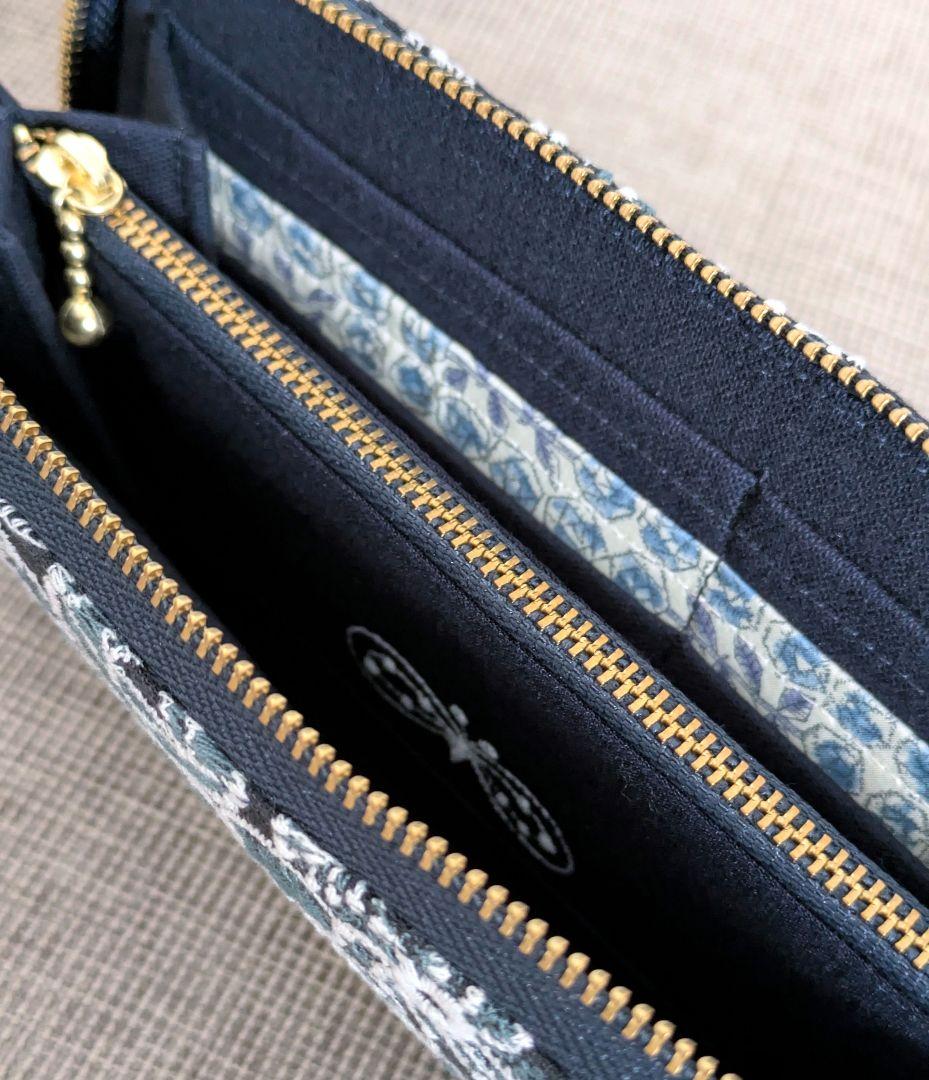 ミナペルホネン celebrate 長財布 ハンドメイド ダークネイビー