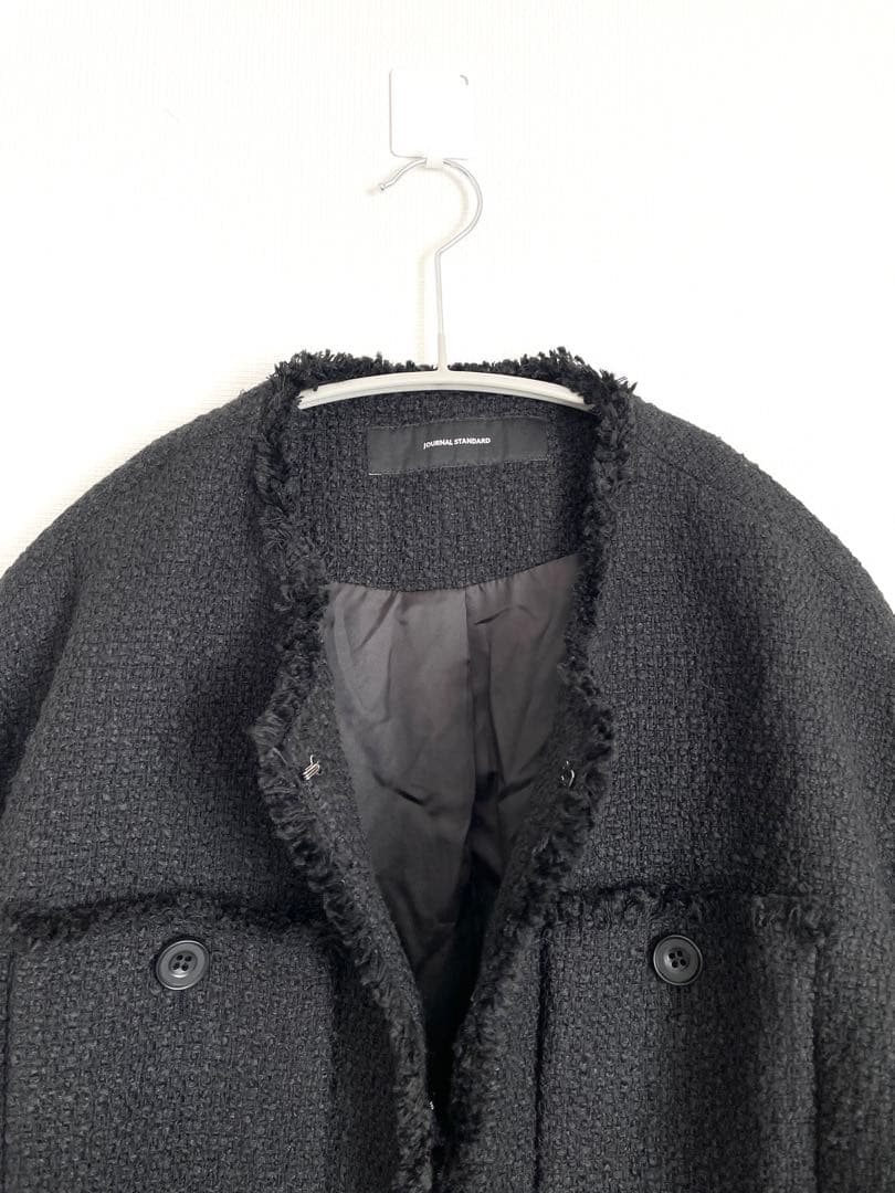 ジャーナルスタンダード　ノーカラーツイードジャケット　フリンジ