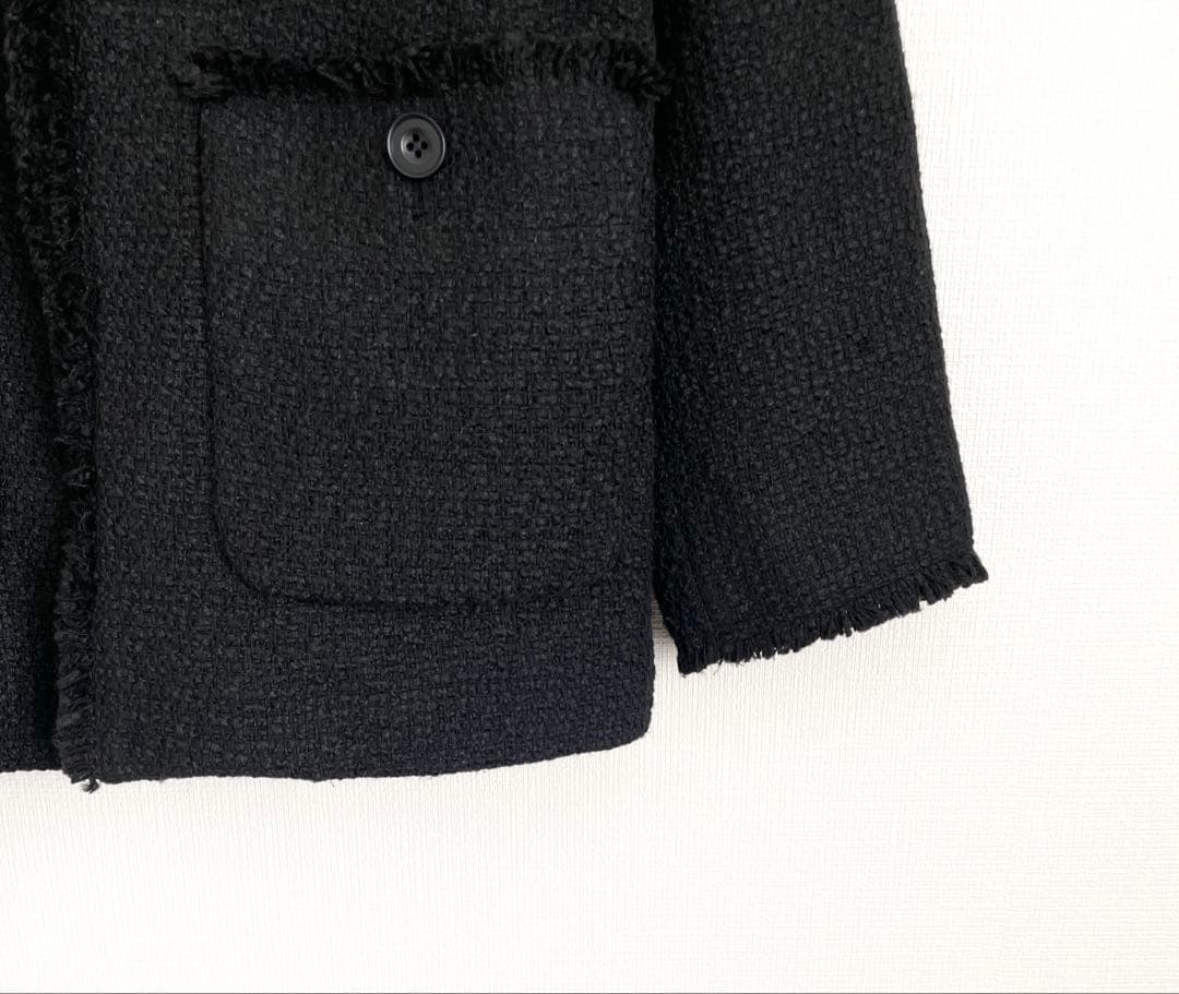 ジャーナルスタンダード　ノーカラーツイードジャケット　フリンジ