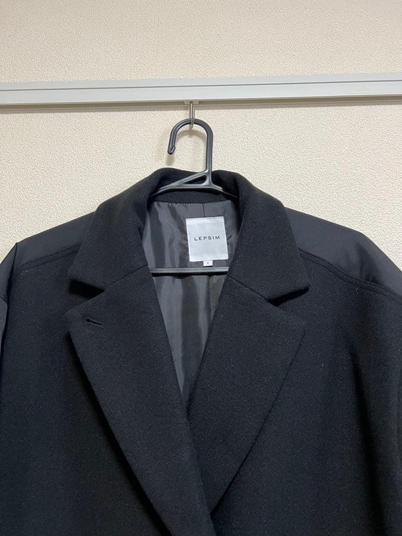 LEPSIM ドッキングロングコートブラック新品未使用タグ付き