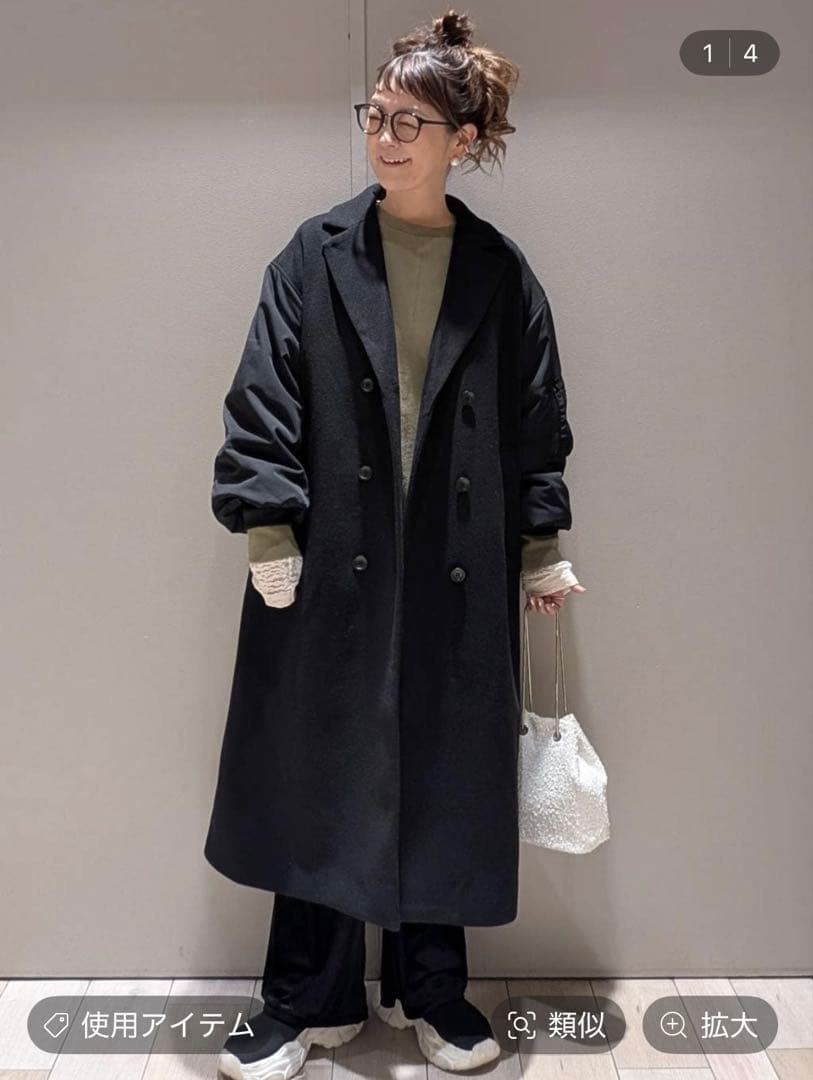 LEPSIM ドッキングロングコートブラック新品未使用タグ付き