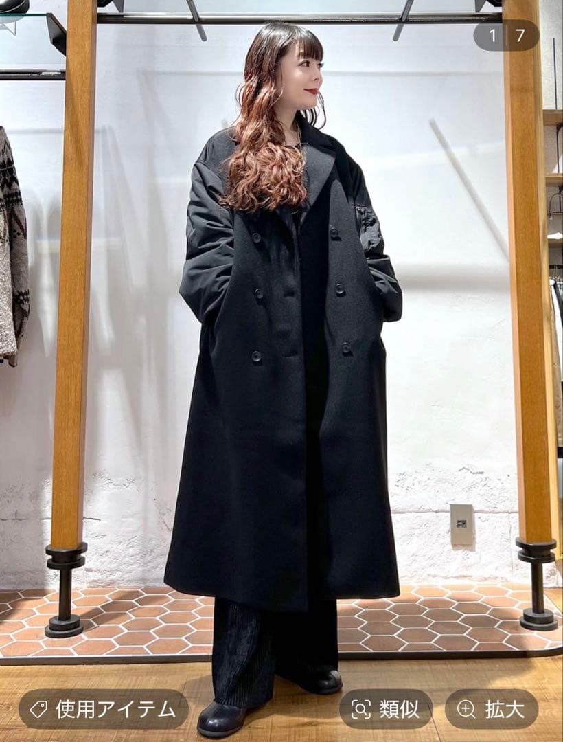 LEPSIM ドッキングロングコートブラック新品未使用タグ付き