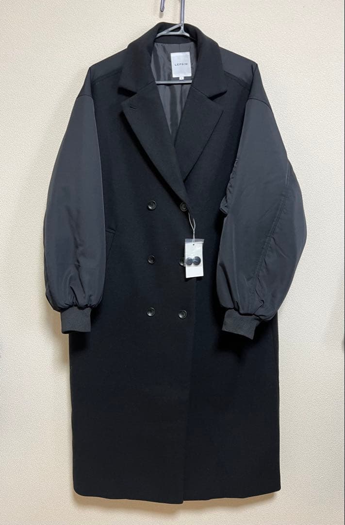 LEPSIM ドッキングロングコートブラック新品未使用タグ付き