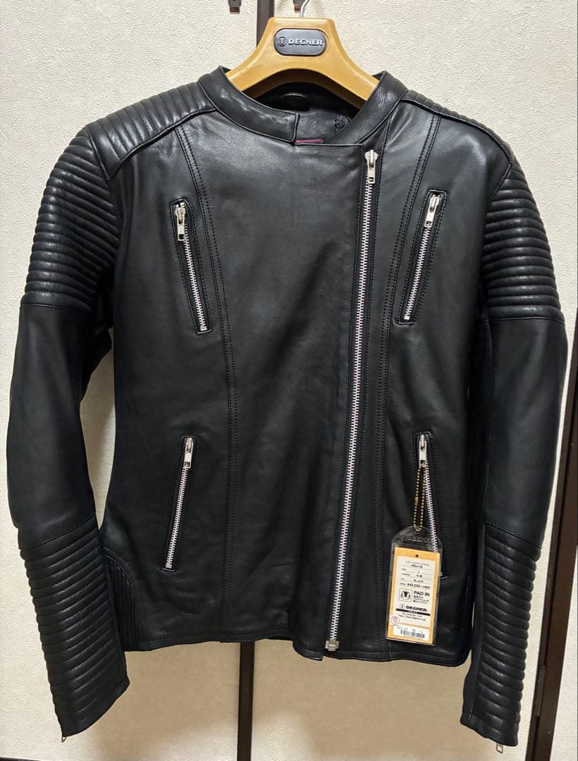 【新品】DEGNER バイク用ジャケット 本革 プロテクター入り レディースL