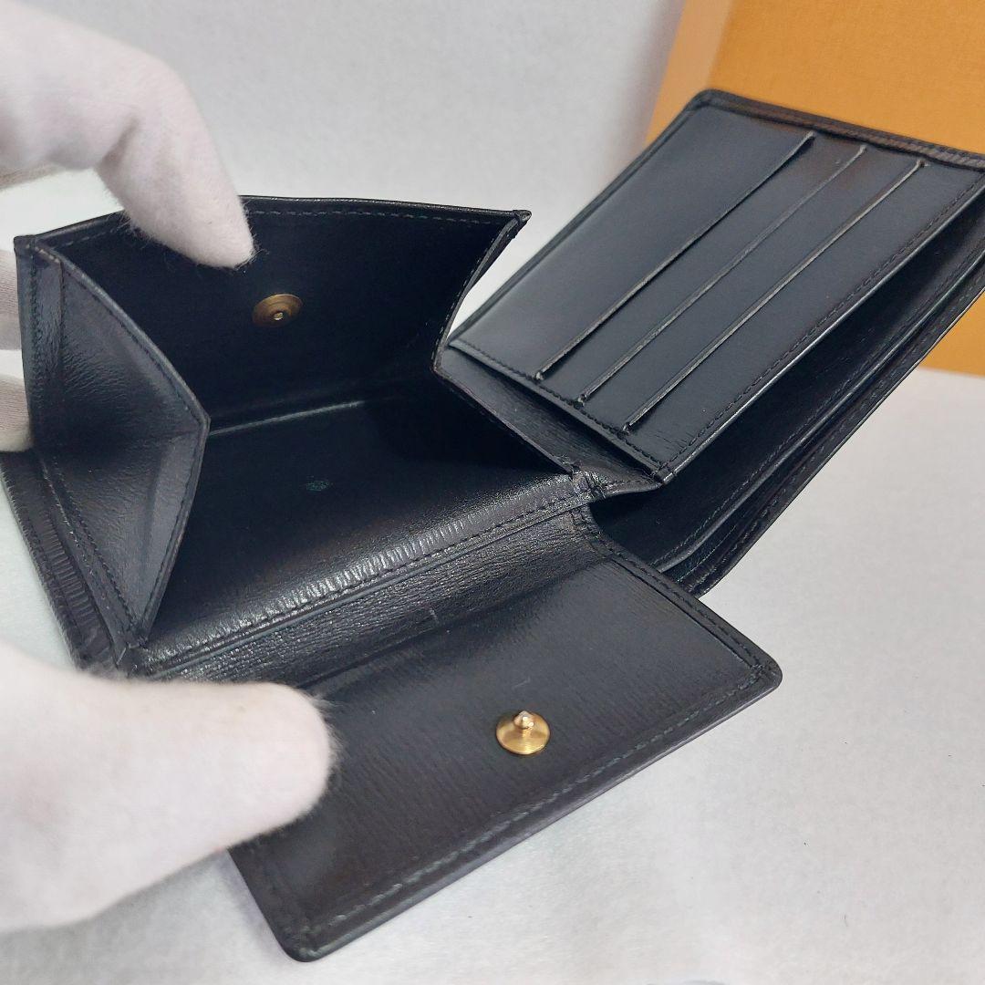 美品 Louis Vuitton ルイヴィトン エピ 二つ折財布 ブラック