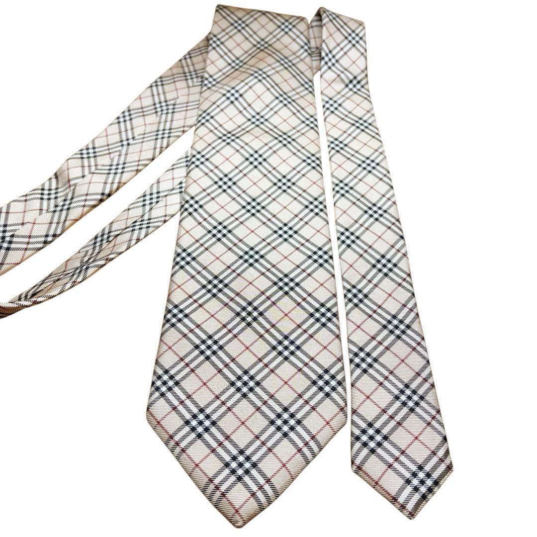 極美品　BURBERRY バーバリーブラックレーベル　ノバチェック柄 ネクタイ