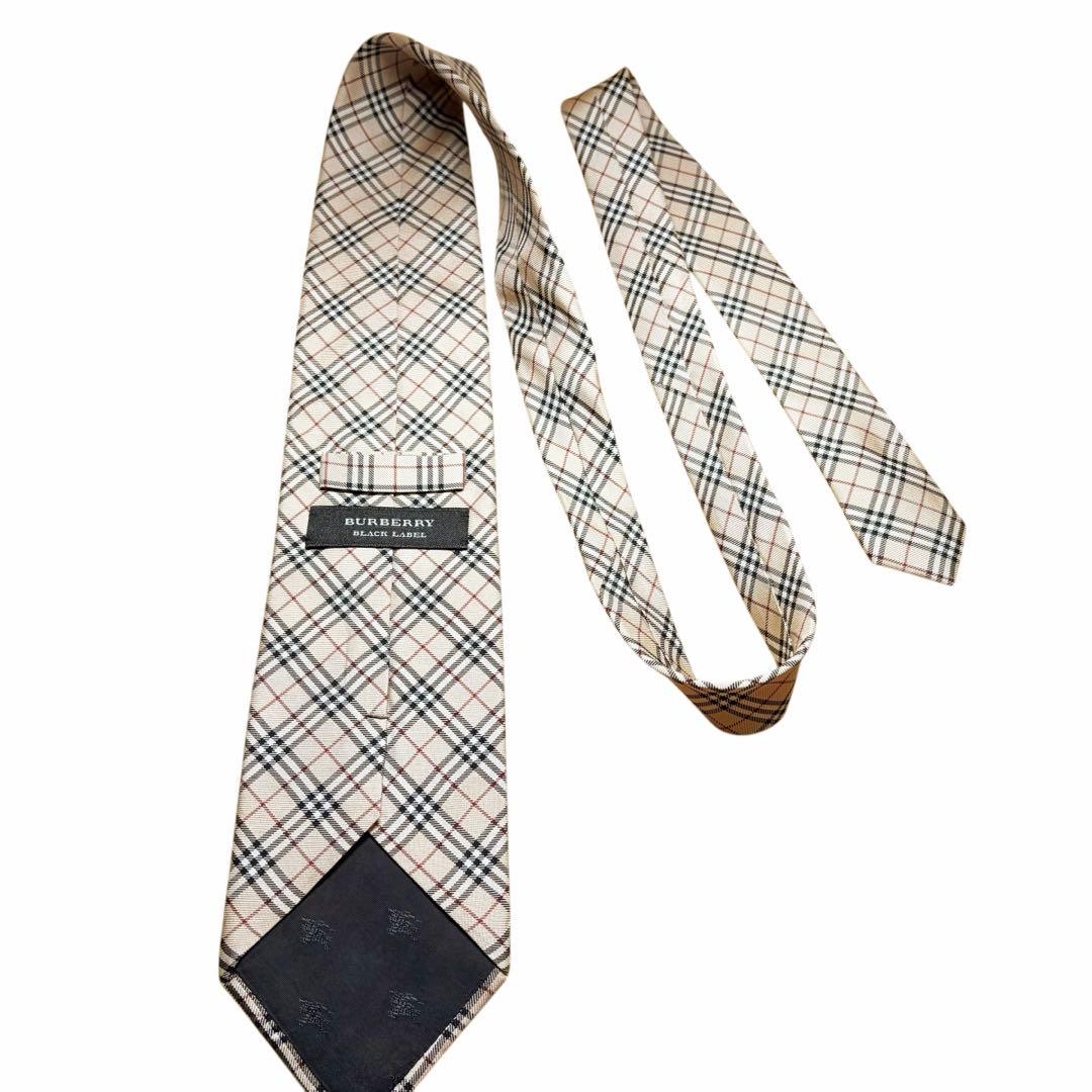 極美品　BURBERRY バーバリーブラックレーベル　ノバチェック柄 ネクタイ