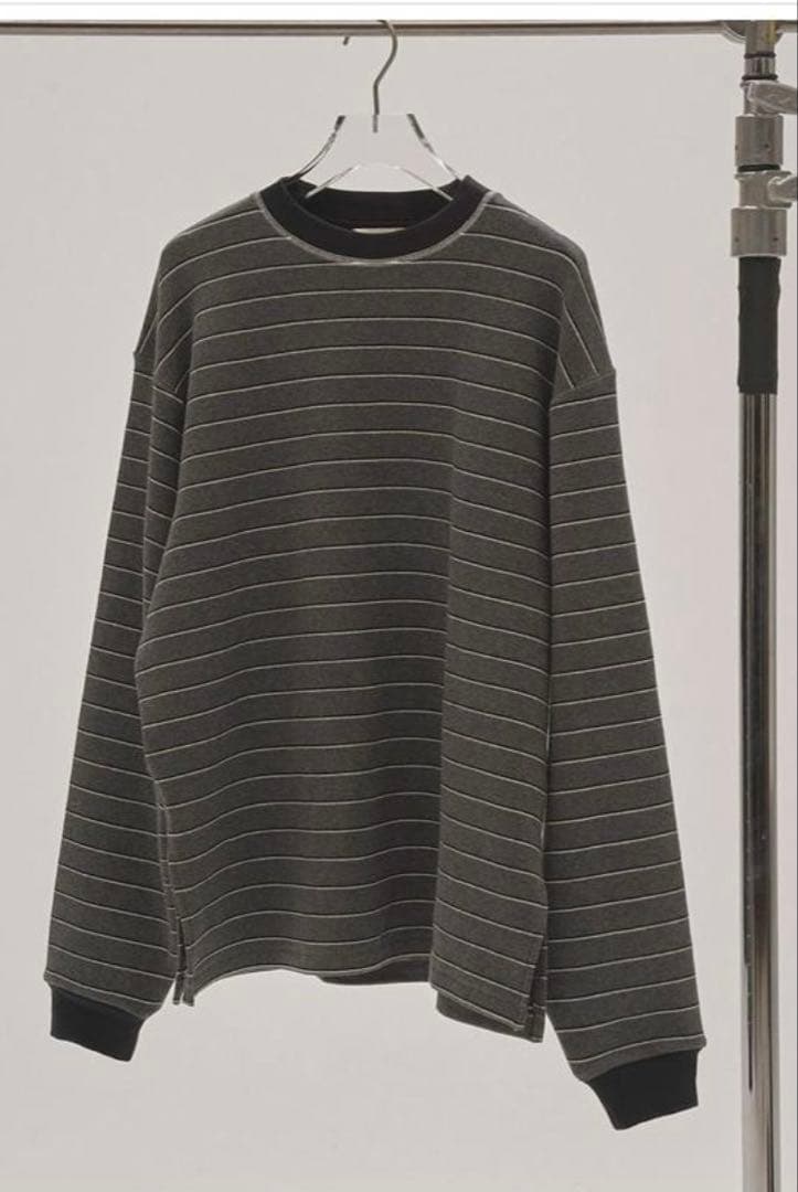 todayful / Border Long T-shirts チャコールグレー