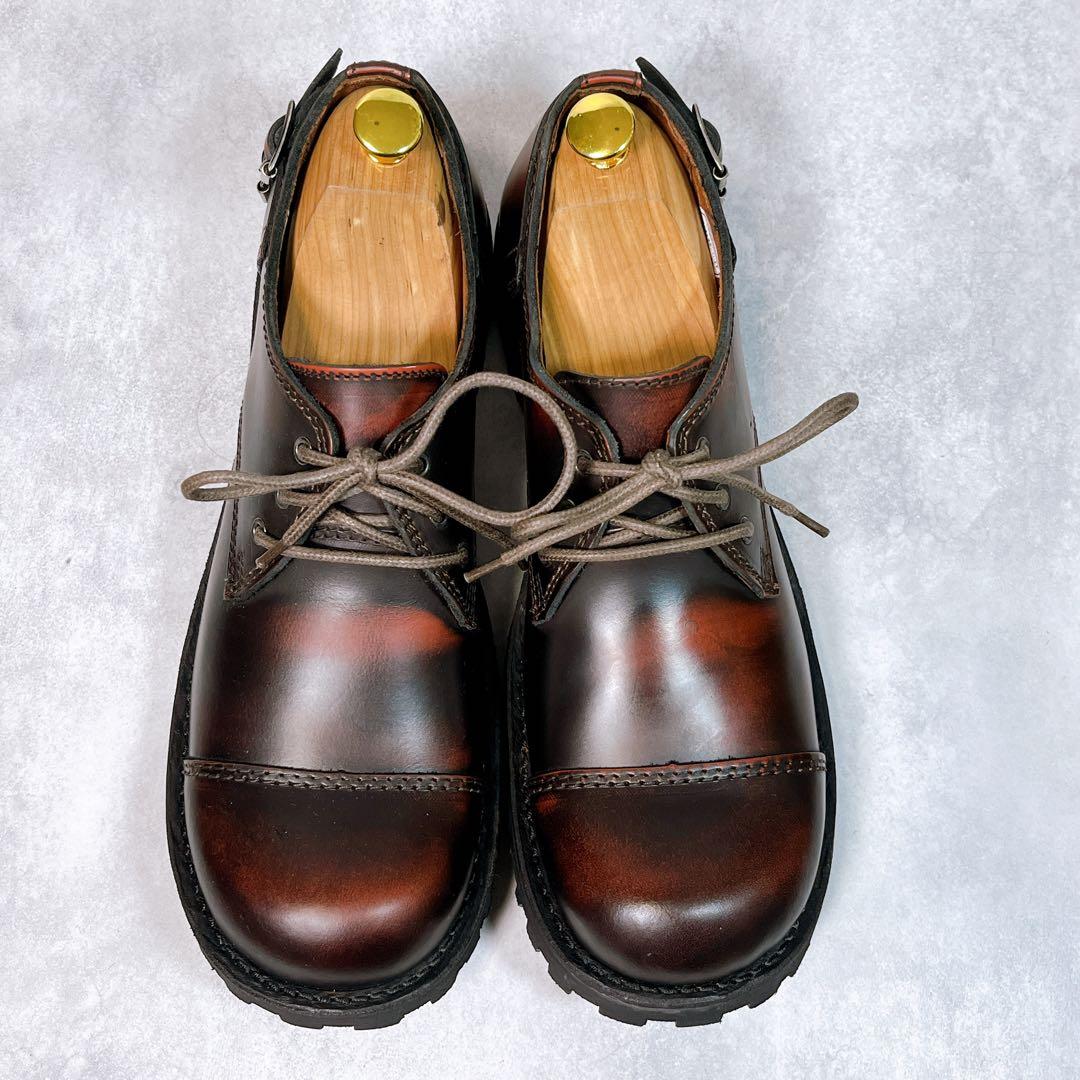 ☆美品☆【ゲッタグリップ】 レザーシューズ (8) ストレートチップ　ムラ加工