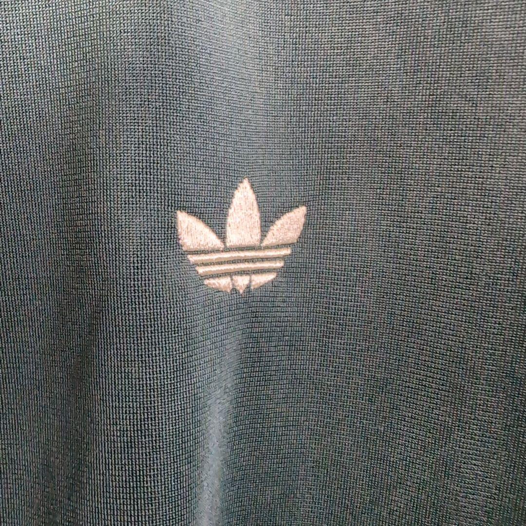 【古着】adidas ダークグリーン ジップアップジャージ