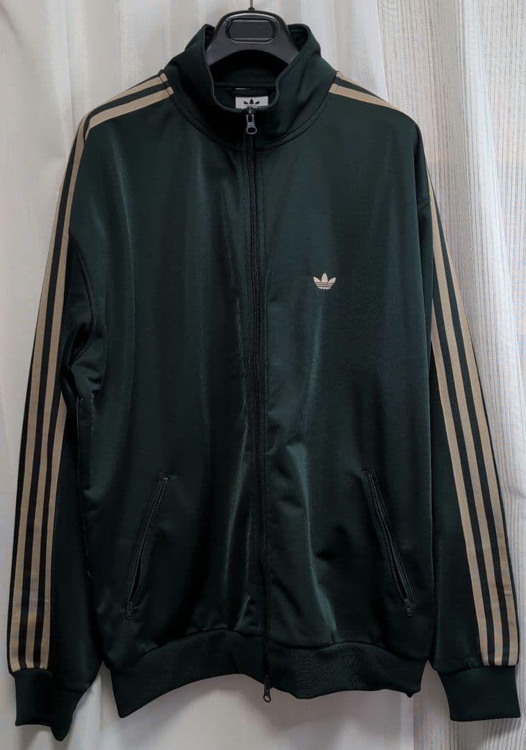 【古着】adidas ダークグリーン ジップアップジャージ