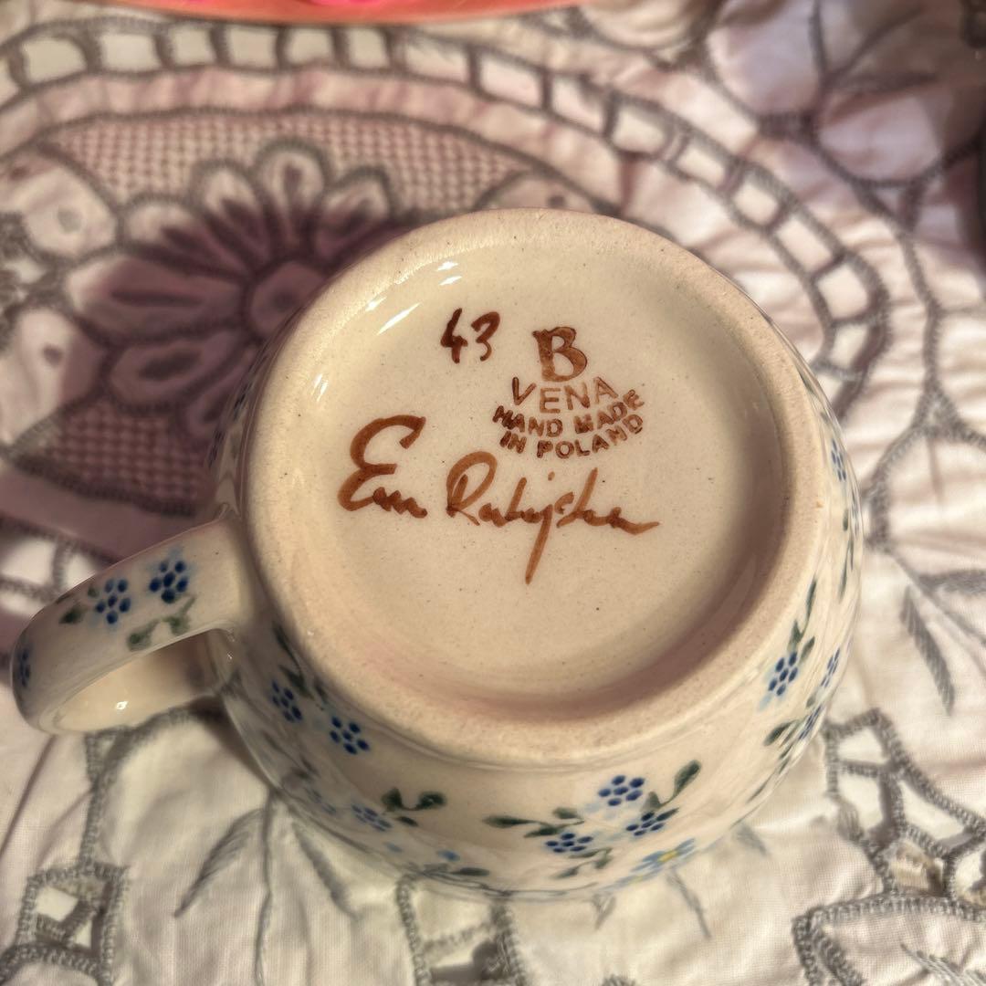 ☆★まるり★☆ポタリー / ひとりカフェセット 〜☆水色小花の小枝☆〜