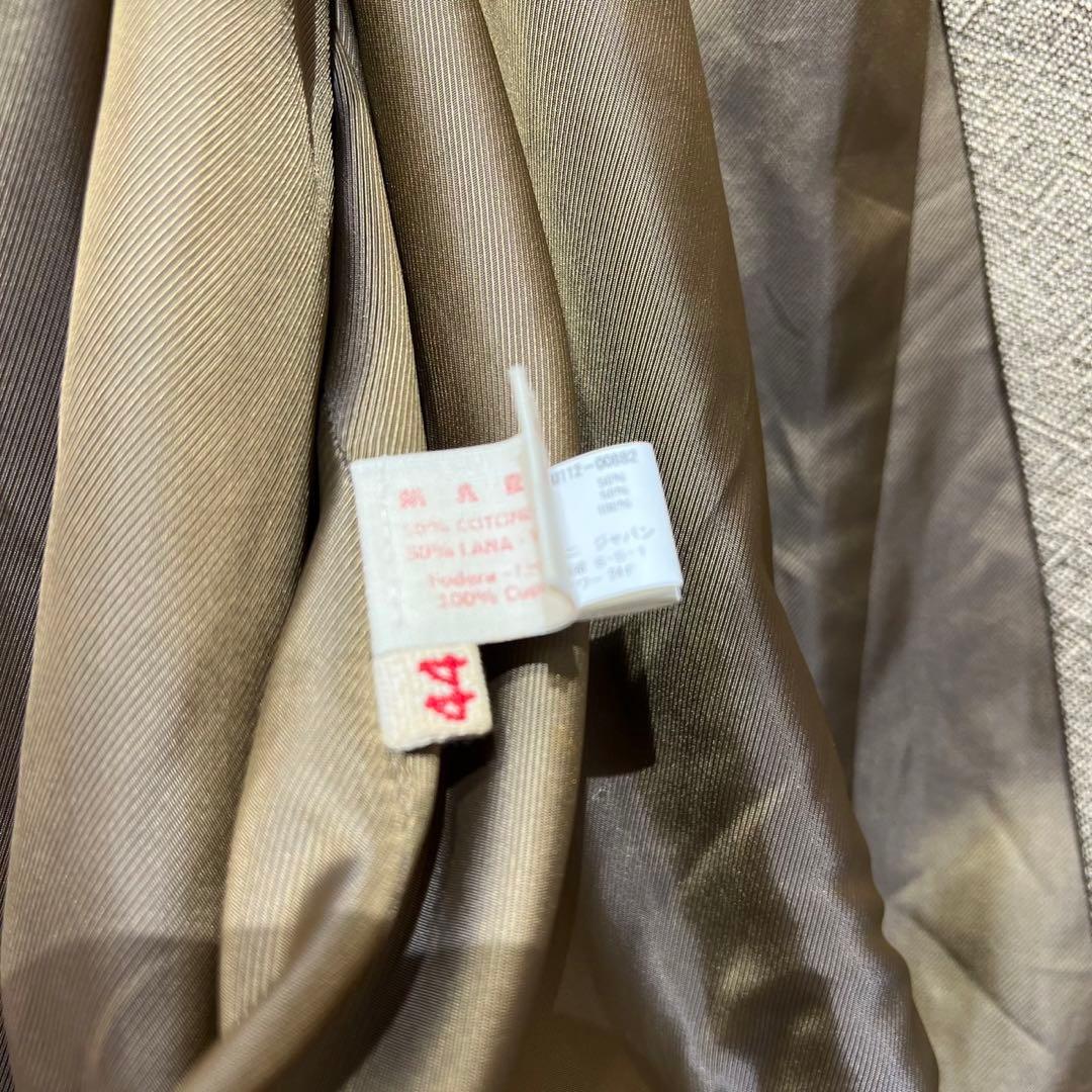 希少 マルニ 上質 デザインツイードノーカラージャケット ウール リボンベルト