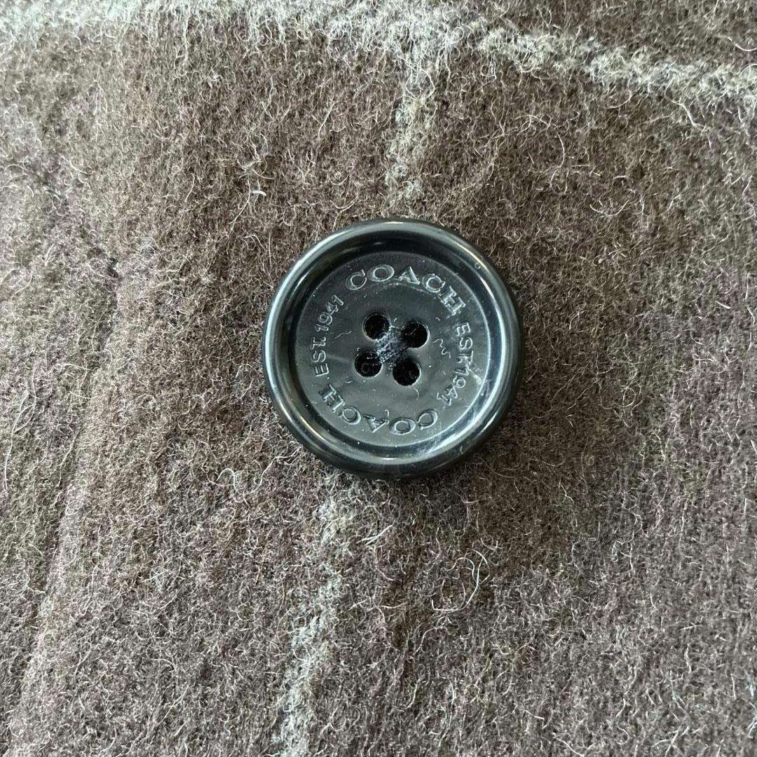 美品 COACH コーチ♡ウール メルトン Pコート ダブル ウインドウペン