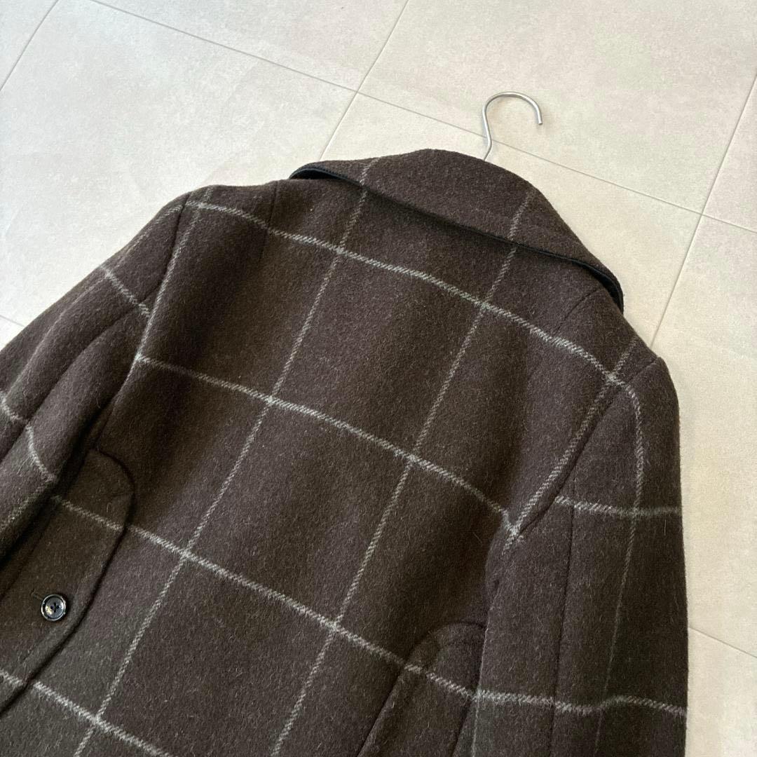 美品 COACH コーチ♡ウール メルトン Pコート ダブル ウインドウペン