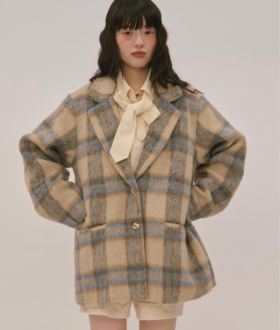 【新品&送料込み定価以下】loin nuit シャギーコート ベージュ