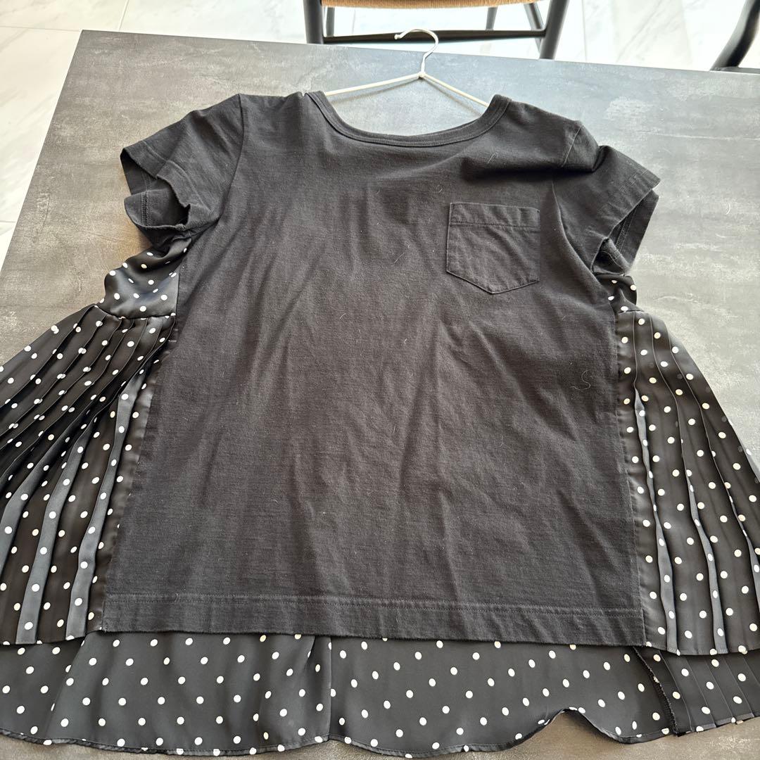 サカイドット柄フレアスリーブTシャツ