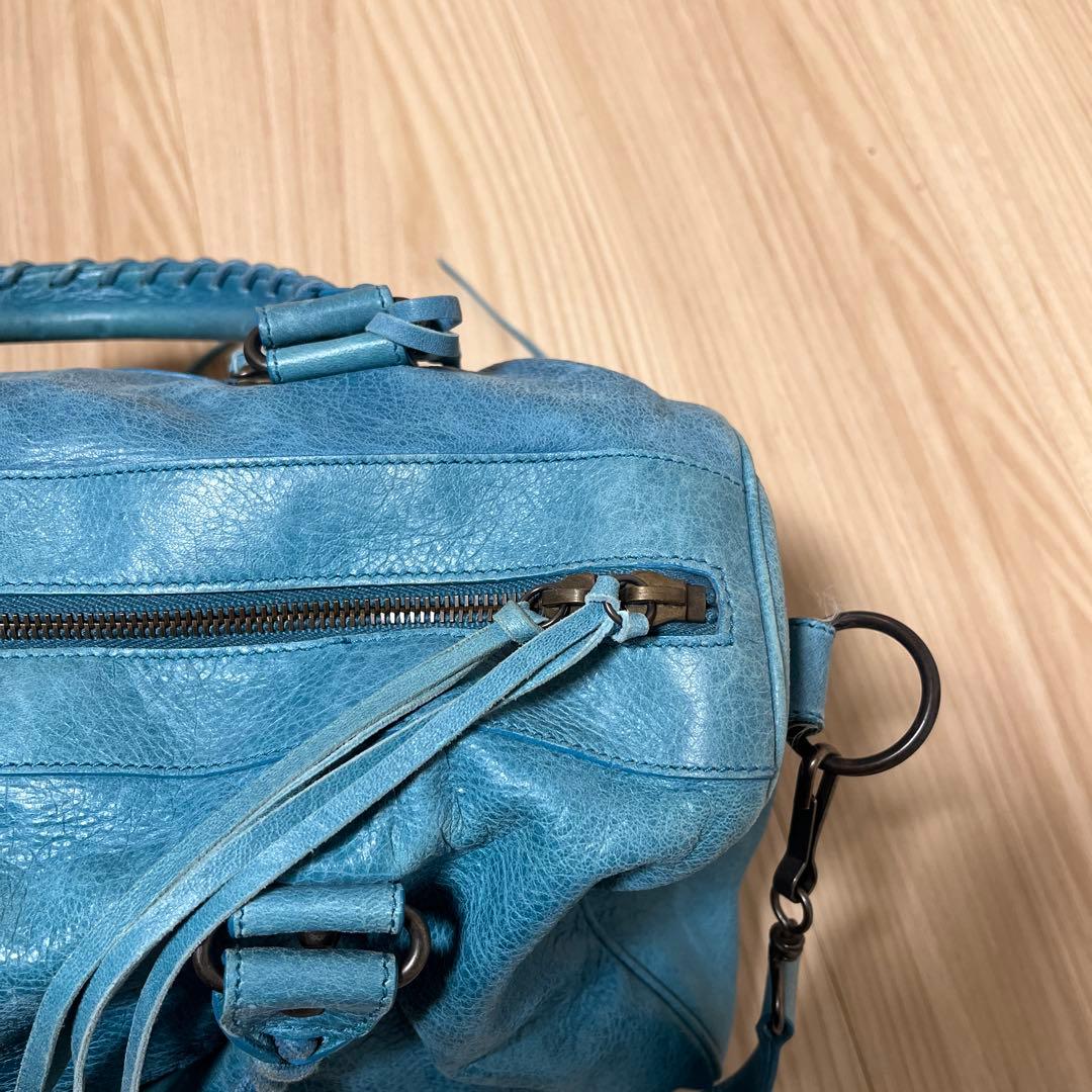 バレンシアガ シティ ターコイズ レアカラー エディターズバッグ 正規品