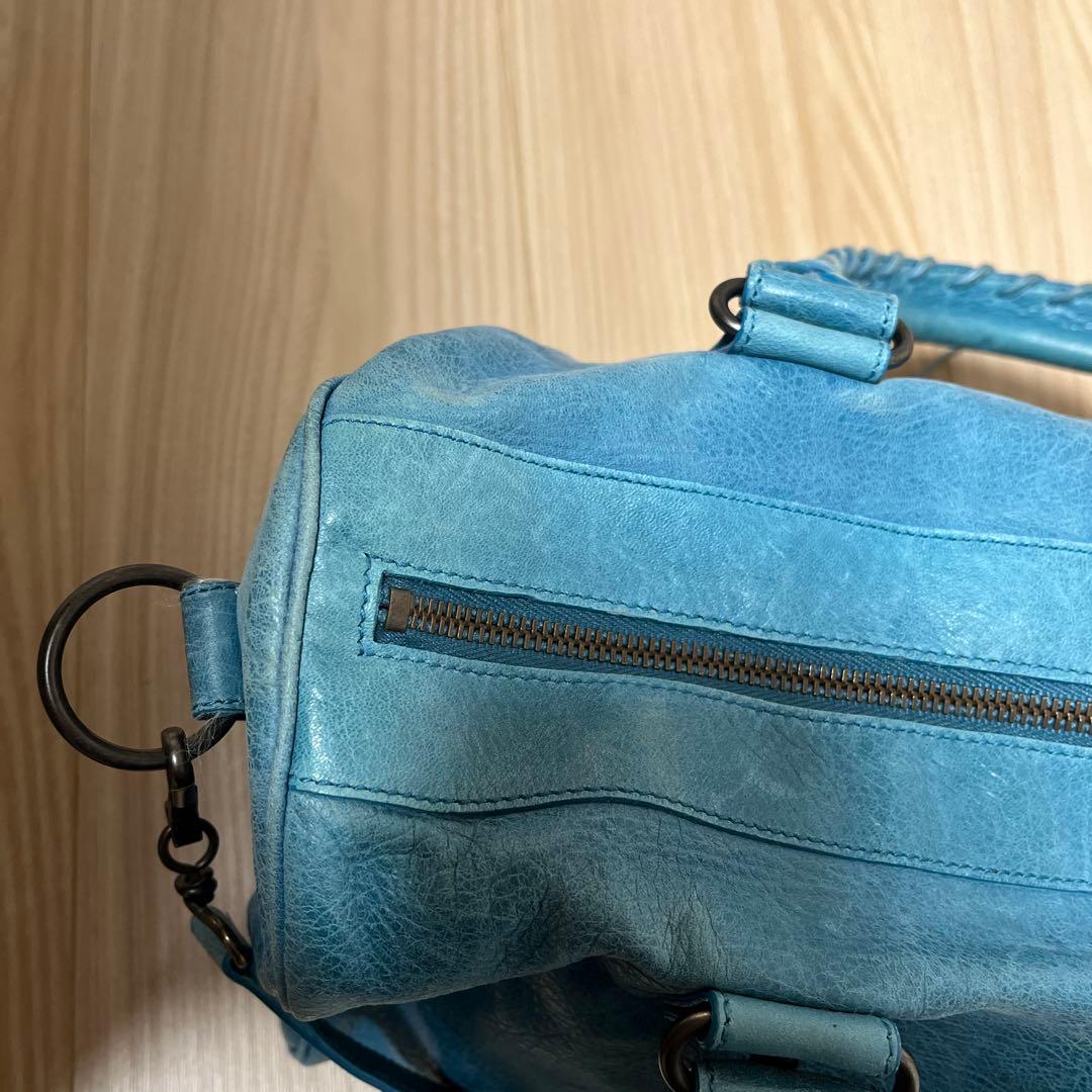 バレンシアガ シティ ターコイズ レアカラー エディターズバッグ 正規品