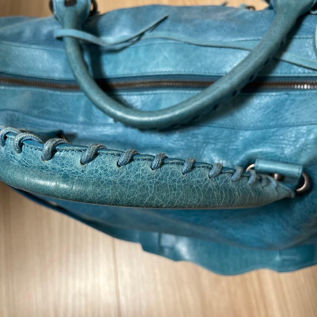 バレンシアガ シティ ターコイズ レアカラー エディターズバッグ 正規品