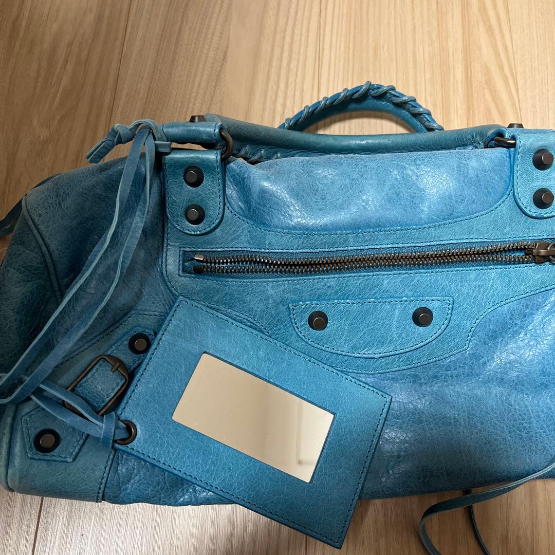 バレンシアガ シティ ターコイズ レアカラー エディターズバッグ 正規品