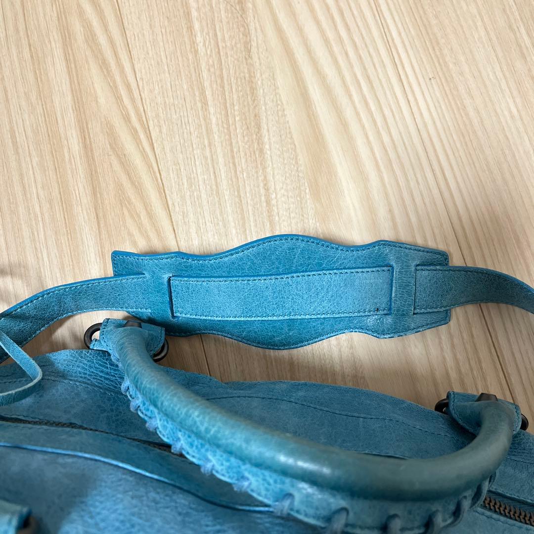 バレンシアガ シティ ターコイズ レアカラー エディターズバッグ 正規品