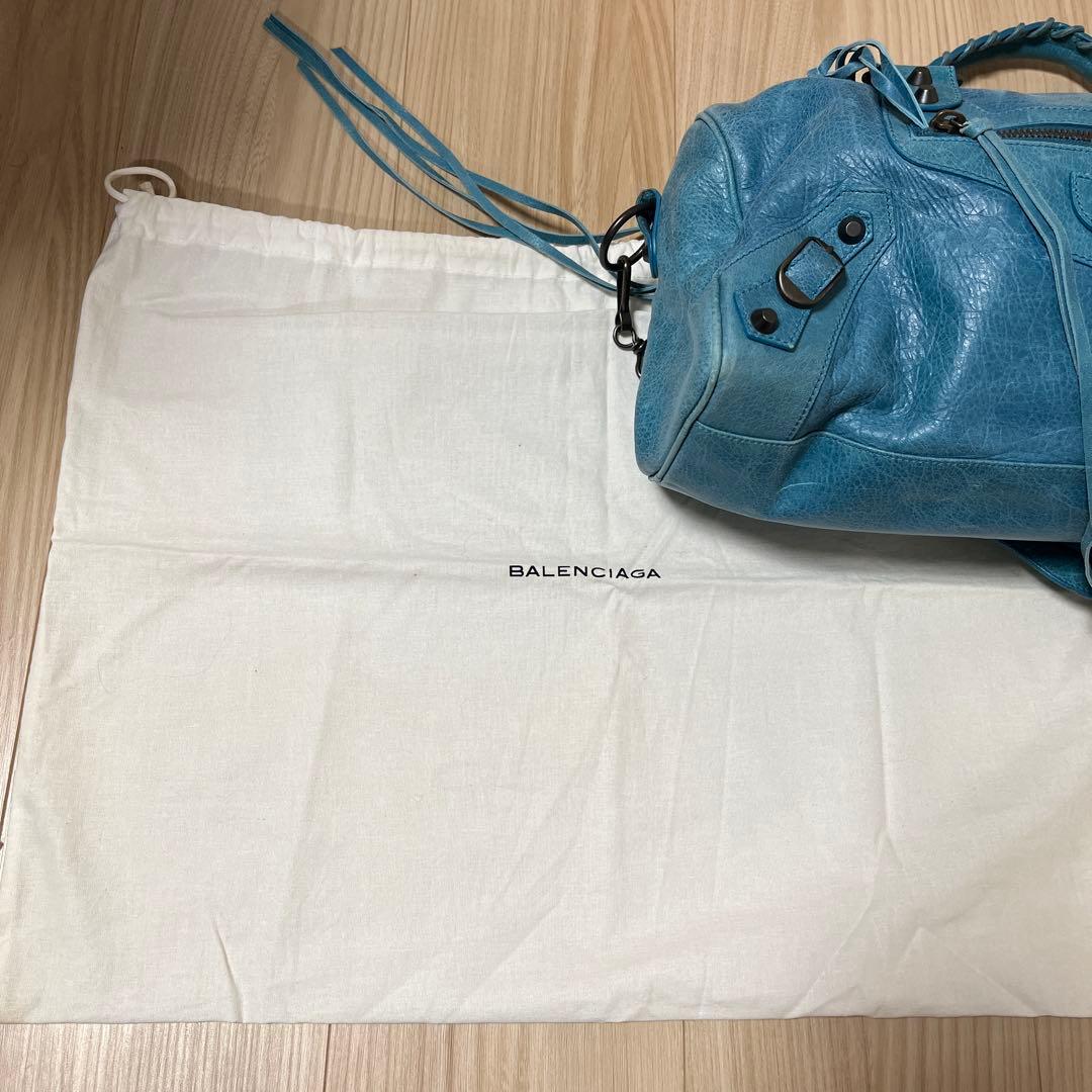 バレンシアガ シティ ターコイズ レアカラー エディターズバッグ 正規品