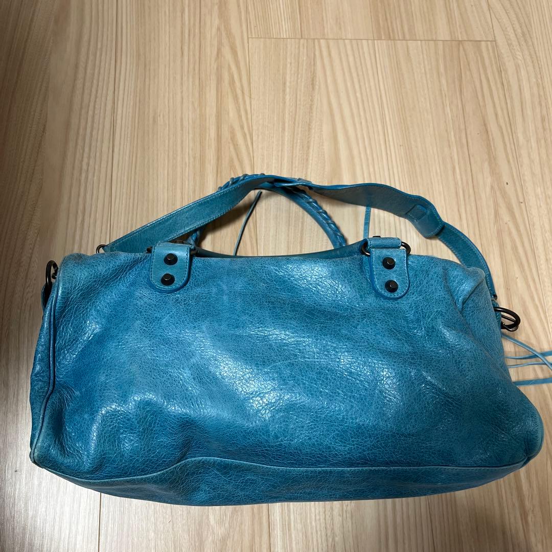 バレンシアガ シティ ターコイズ レアカラー エディターズバッグ 正規品