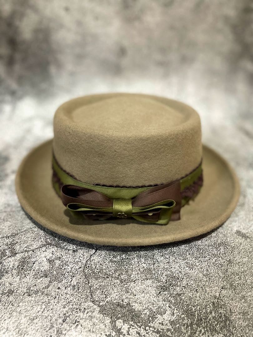 イノセントワールド リボンレースハット　グリーン×ショコラ
