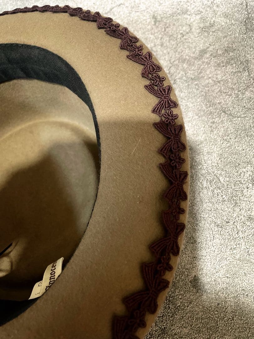 イノセントワールド リボンレースハット　グリーン×ショコラ