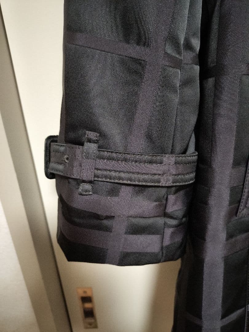 BURBERRY ブラック チェック柄 ロングコート 40