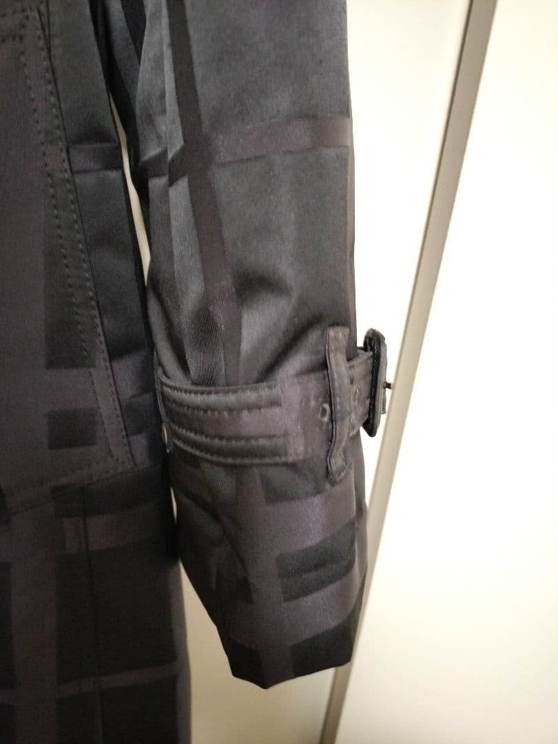 BURBERRY ブラック チェック柄 ロングコート 40