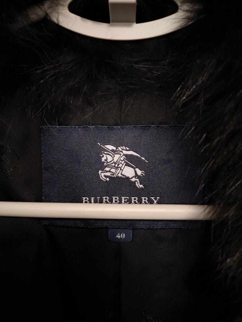 BURBERRY ブラック チェック柄 ロングコート 40